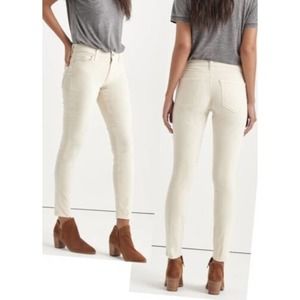 Lucky Brand Women's Stretch Sofia Skinny Corduroy Pants High Rise Cream Size 4